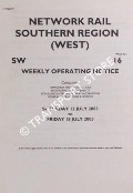 Book cover of Weekly Operating Notice containing Temporary Speed Restrictions, Engineering Arrangements, Signalling & Permanent Way Alterations, General Instructions and Notices, 12 to 18 July 2003 by Network Rail Southern Region (West)